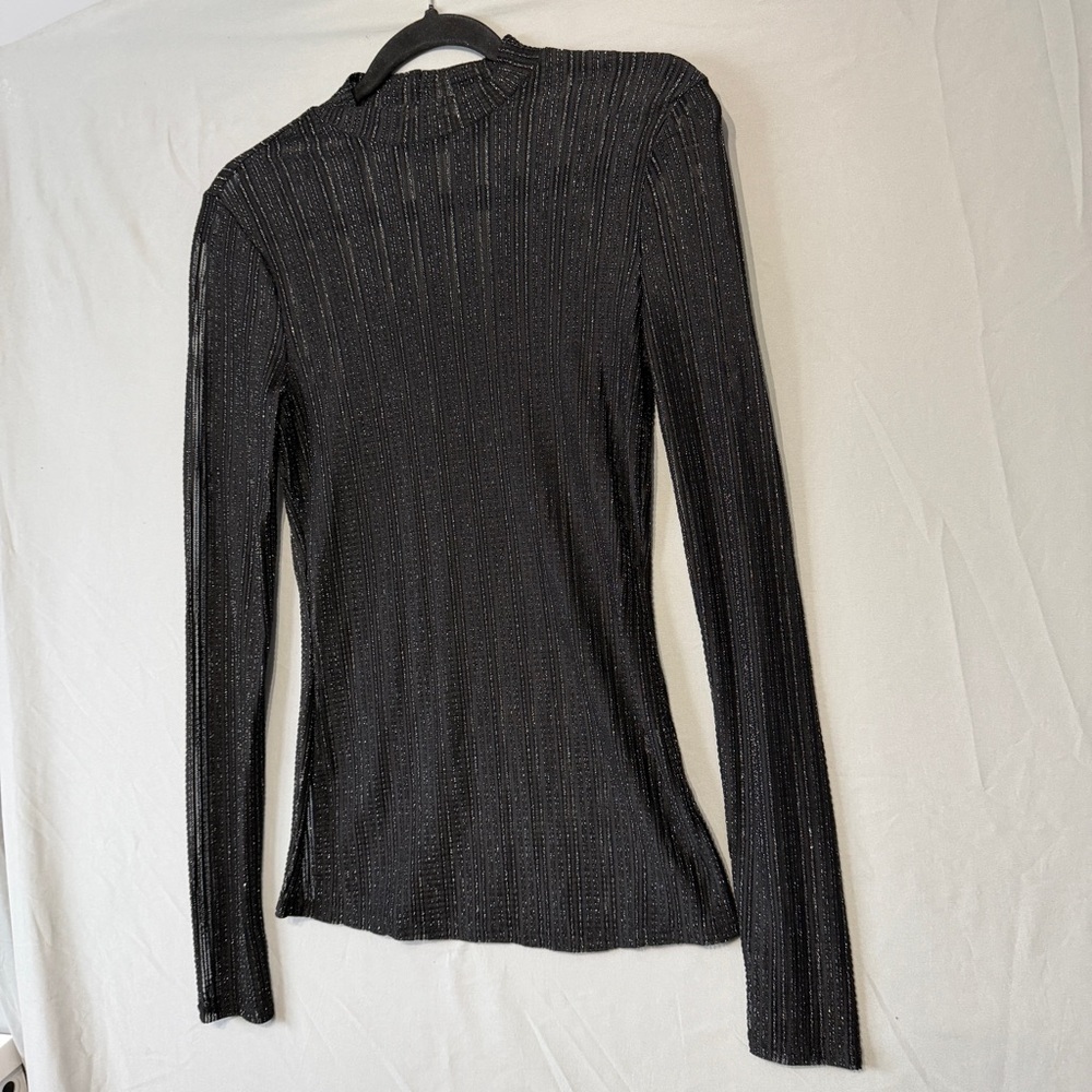 Lush Women Sheer Fairy Grunge Hi Neck Top Size S Black Whimsigoth Witchy Vampire - Picture 3 of 6